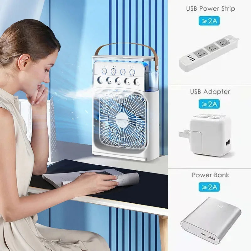 Portable air conditioning fan